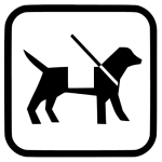 The Assistance Dogs Symbol from the Nimbus Access Card featuring an outline of a guide dog.