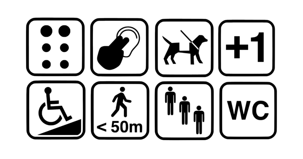 A grid of eight boxes show eight of the nine access symbols that appear on the Nimbus Access Card.